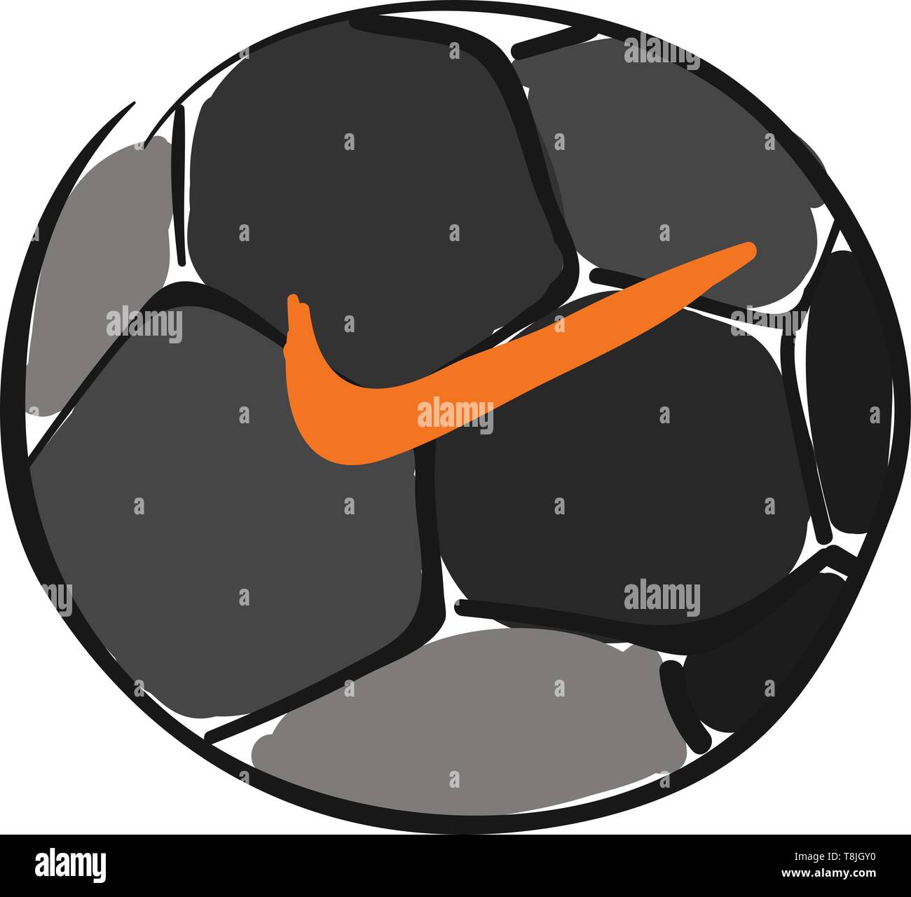 sala montar guía Una pelota de fútbol de Nike en negro, el vector, el color de dibujo o  ilustración Imagen Vector de stock - Alamy