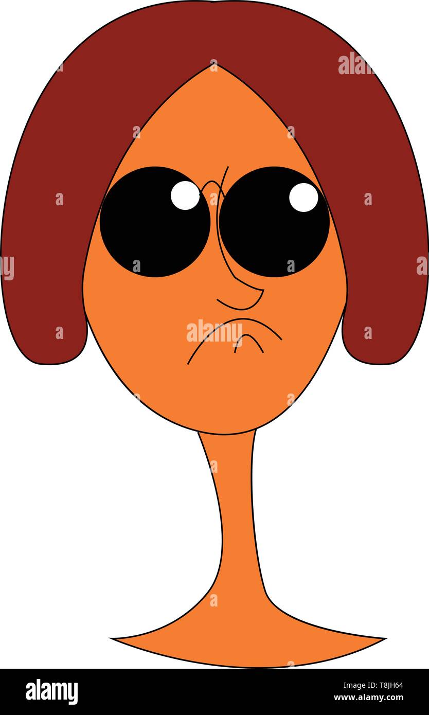 Una Mujer Con El Cabello Corto Llevaba Gafas Negras Parece Enojado El Vector El Color De Dibujo O Ilustracion Imagen Vector De Stock Alamy