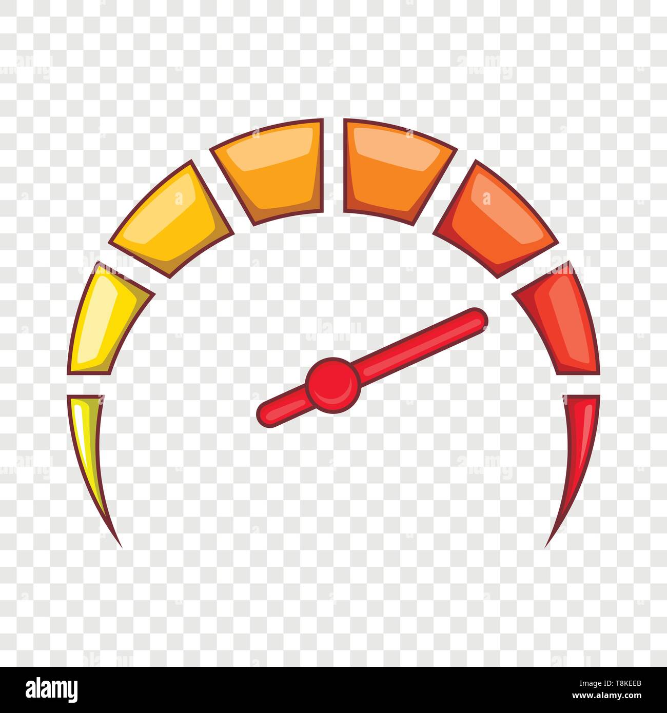 Velocímetro a velocidad máxima, el icono de estilo de dibujos animados Imagen Vector de stock - Alamy