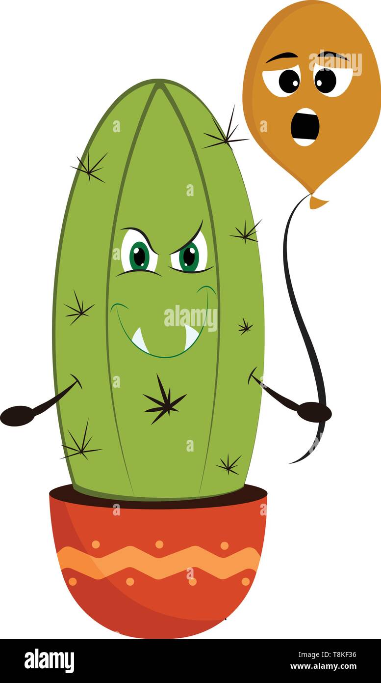 Cactus carnoso grueso es una planta que crece en el desierto. Tiene un  tallo grueso para almacenar agua y afiladas puntas., vector, el color de  dibujo o ilustración Imagen Vector de stock -