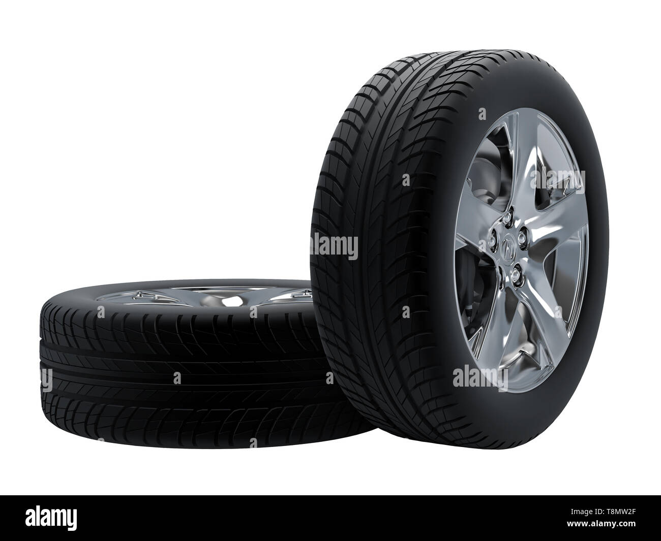 Neumáticos aislado sobre fondo blanco. Imagen de alta resolución. Foto de stock
