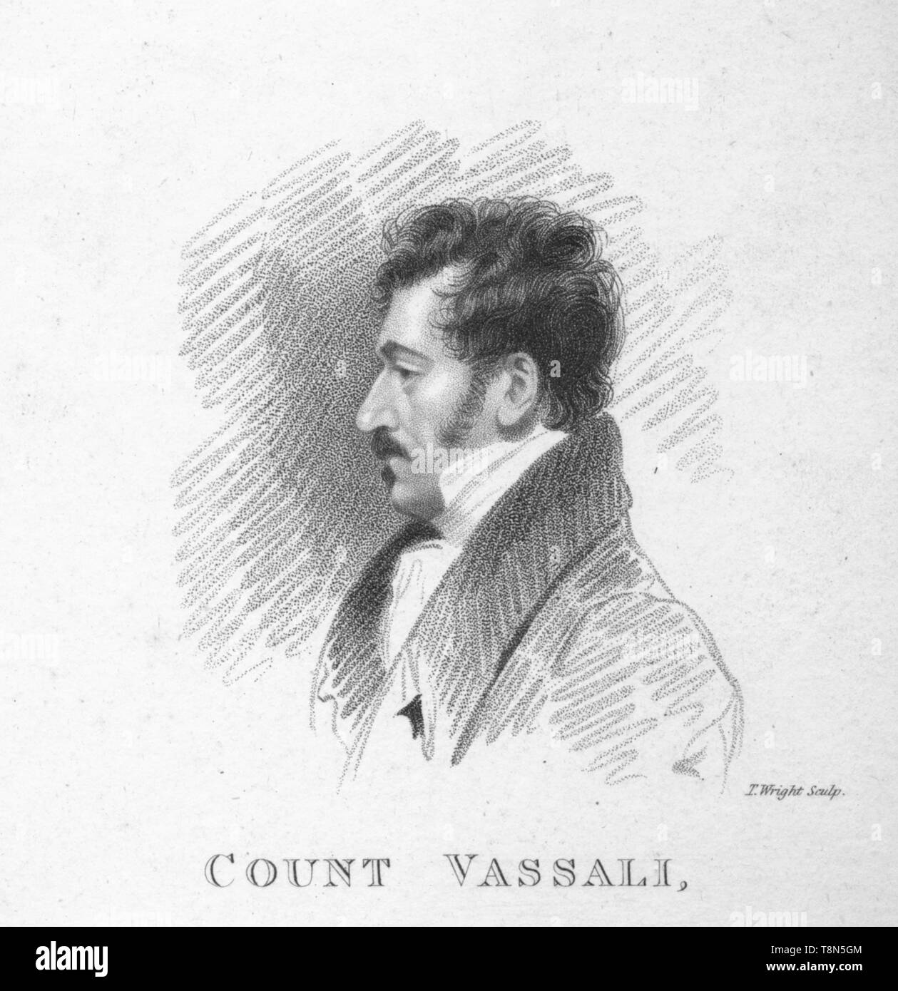 'Count Vassali, dibujó por A. Wivell en la Cámara de los Lores", 1820. Creador: T Wright. Foto de stock