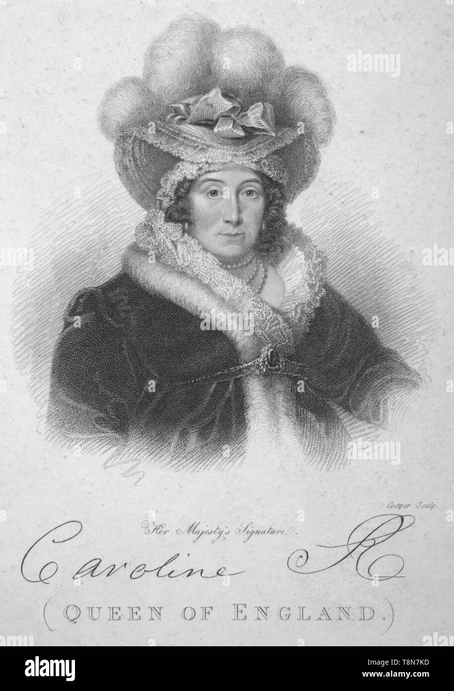 "Caroline (Reina de Inglaterra)", 1820. Creador: Robert Cooper. Foto de stock