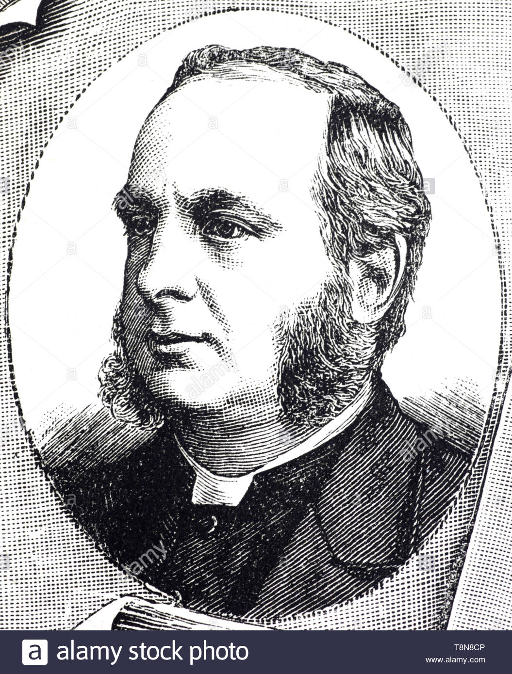 Rev A.R. Vardy retrato, Director de la escuela de varones de Birmingham a finales de 1800, la ilustración desde 1884 Foto de stock
