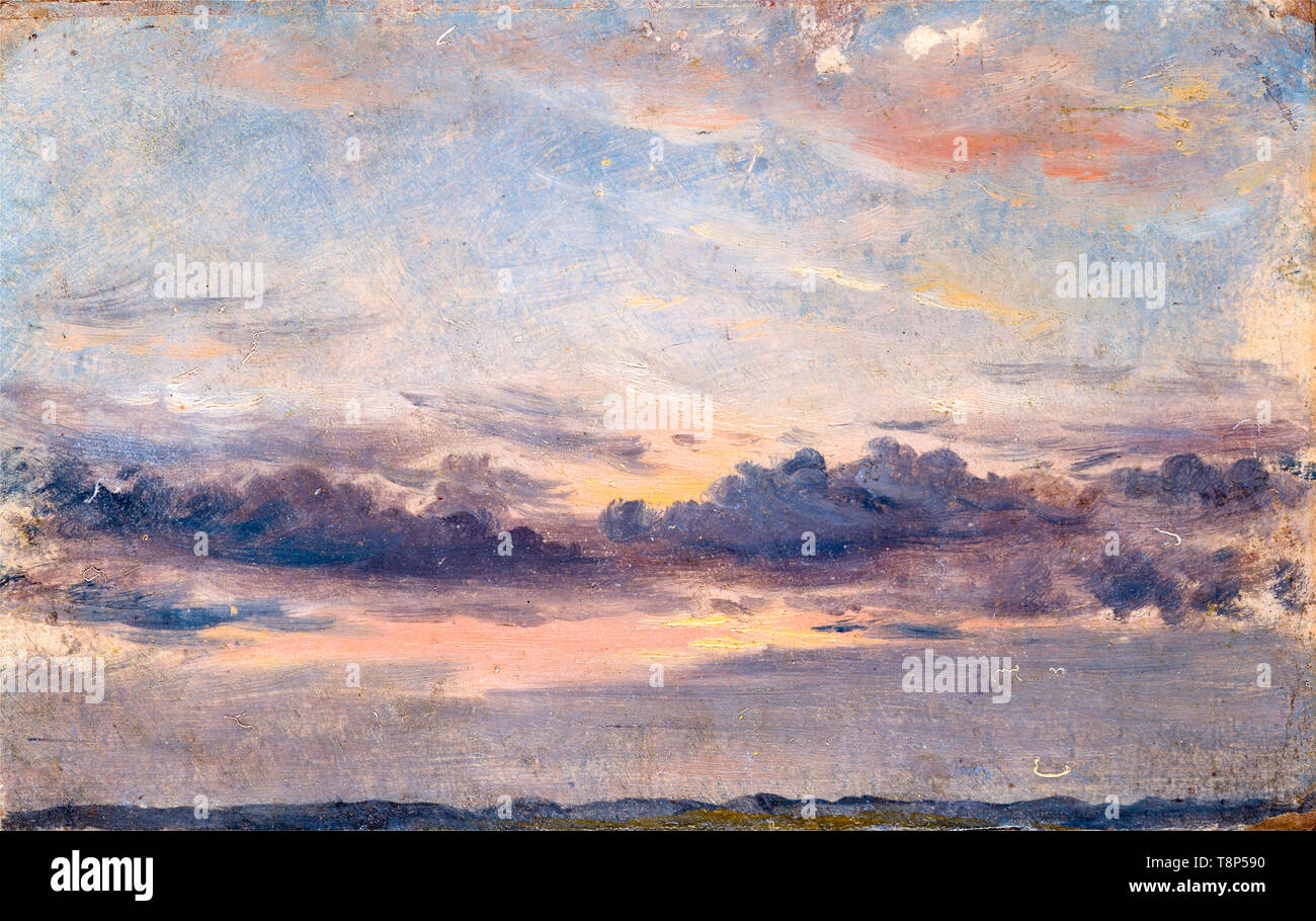 John Constable, un estudio de la nube, puesta de sol, pintura, c. 1821 YCBA Foto de stock