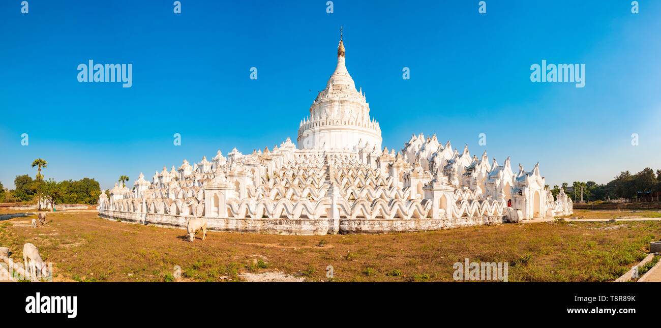 Myanmar (Birmania), cerca de Mandalay, Mingun, Pagoda de Hsinbyume o Shin Bomei o Mya Thein Tan, siglo XIX Foto de stock