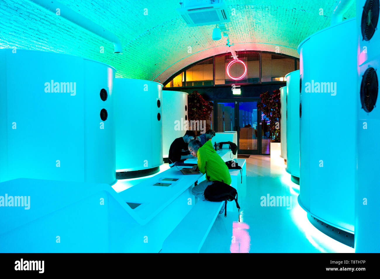 Interior de Otherworld Arcade de Realidad Virtual y Bar, Londres, Reino Unido. Foto de stock