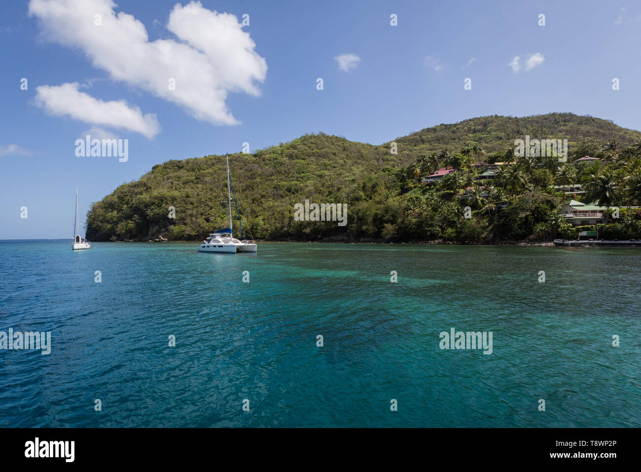 Marigot Bay, Santa Lucía en el Caribe Foto de stock