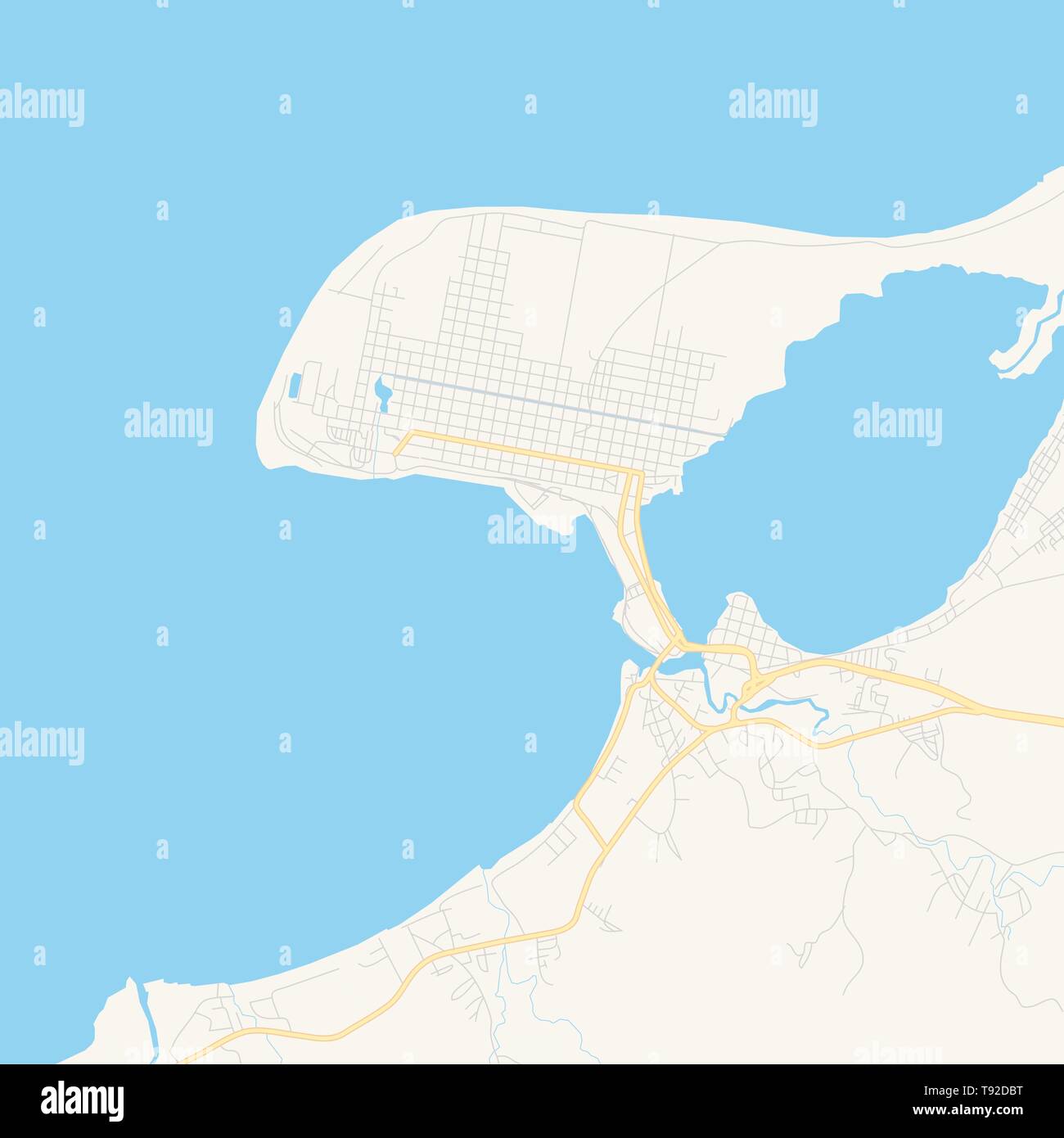Mapa de vectores vacíos de Puerto Cortés, Cortés, Honduras, carretera  imprimible Mapa creado en colores web clásica para fondos infográficos  Imagen Vector de stock - Alamy
