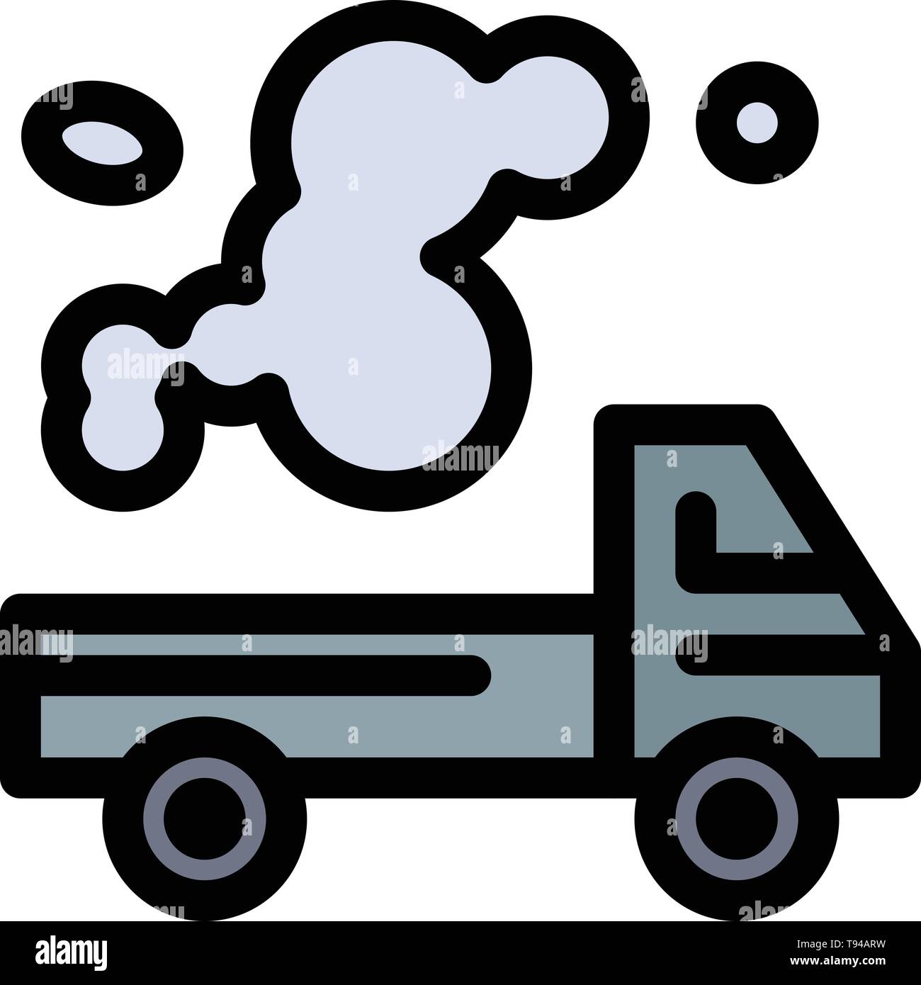 Automóviles, camiones, Emisiones de Gas, contaminación icono de color liso.  Icono de vector Plantilla de título Imagen Vector de stock - Alamy