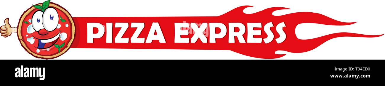 Ilustración logotipo para pizza express restaurante pizzería . Ilustración del Vector