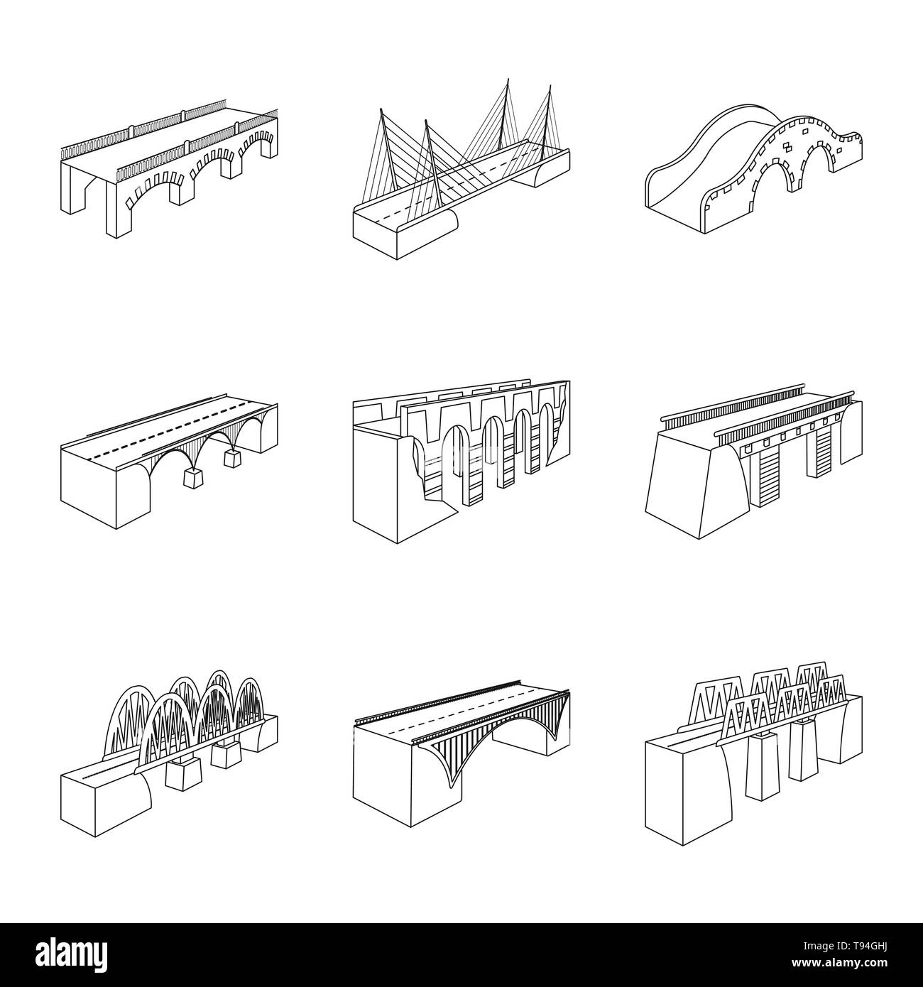 Puente, reubicación, construcción, peatón, montado,ciclismo,tren,moderno,ladrillo,suspendido,río,viejo,prop,metal,arco,columna,showplace,campo,transporte,Ferrocarril,histórica,bicicleta,long,edificio,ferrocarril, por carretera, tren,cable,costa,histórica,estructura,conexión,cruzando,vista diseño,construir,lado,bridgework,arquitectura,establecida,vector,icono,ilustración,aislado,collection, elemento gráfico,,firmar,Esquema de vectores Vector,line , Ilustración del Vector