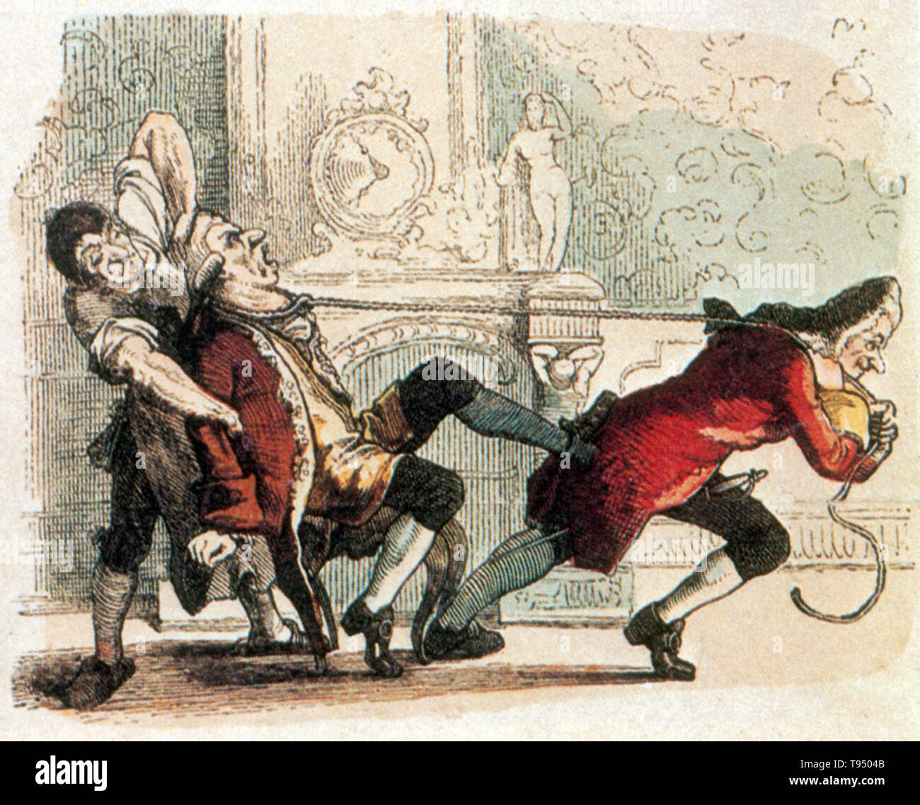 Un siglo xviii quack Fop Wonderdokter 'De' con texto en holandés ...