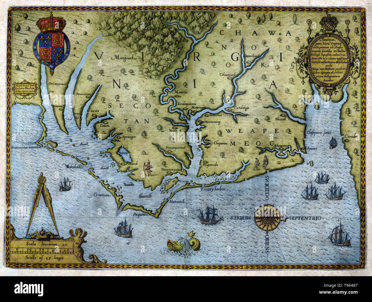 Walter Raleigh Funda La Colonia De Virginia En Ajore