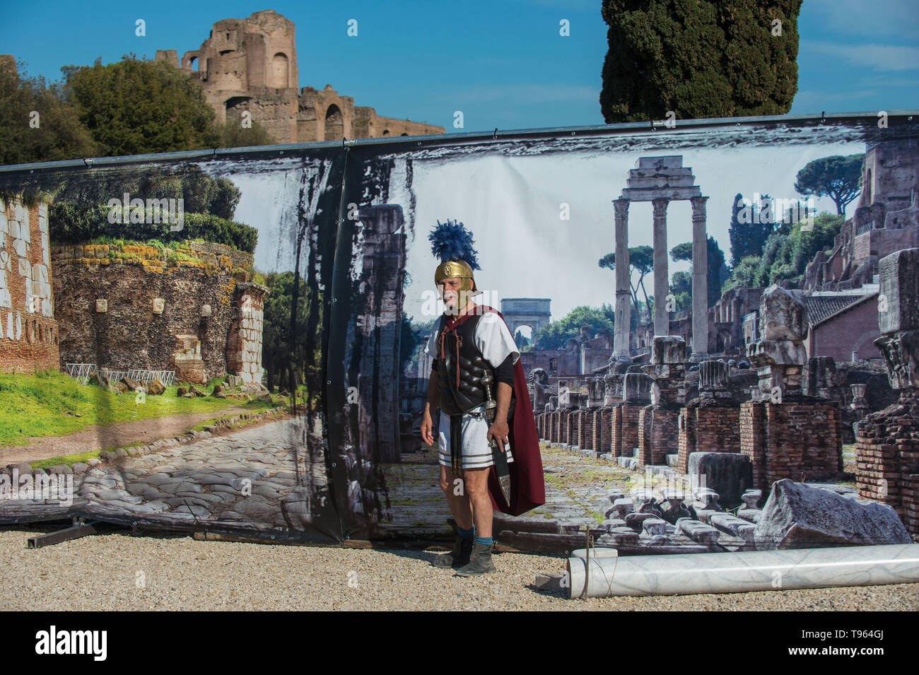 Roma, el Circo Máximo. Italia: traje Romano la representación. Foto de stock