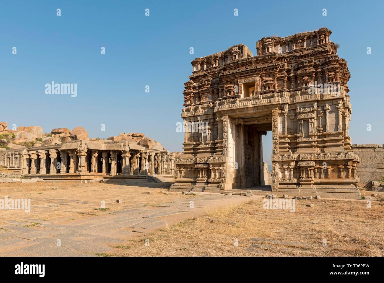 Achyutaraya Temple, Hampi, India Foto de stock
