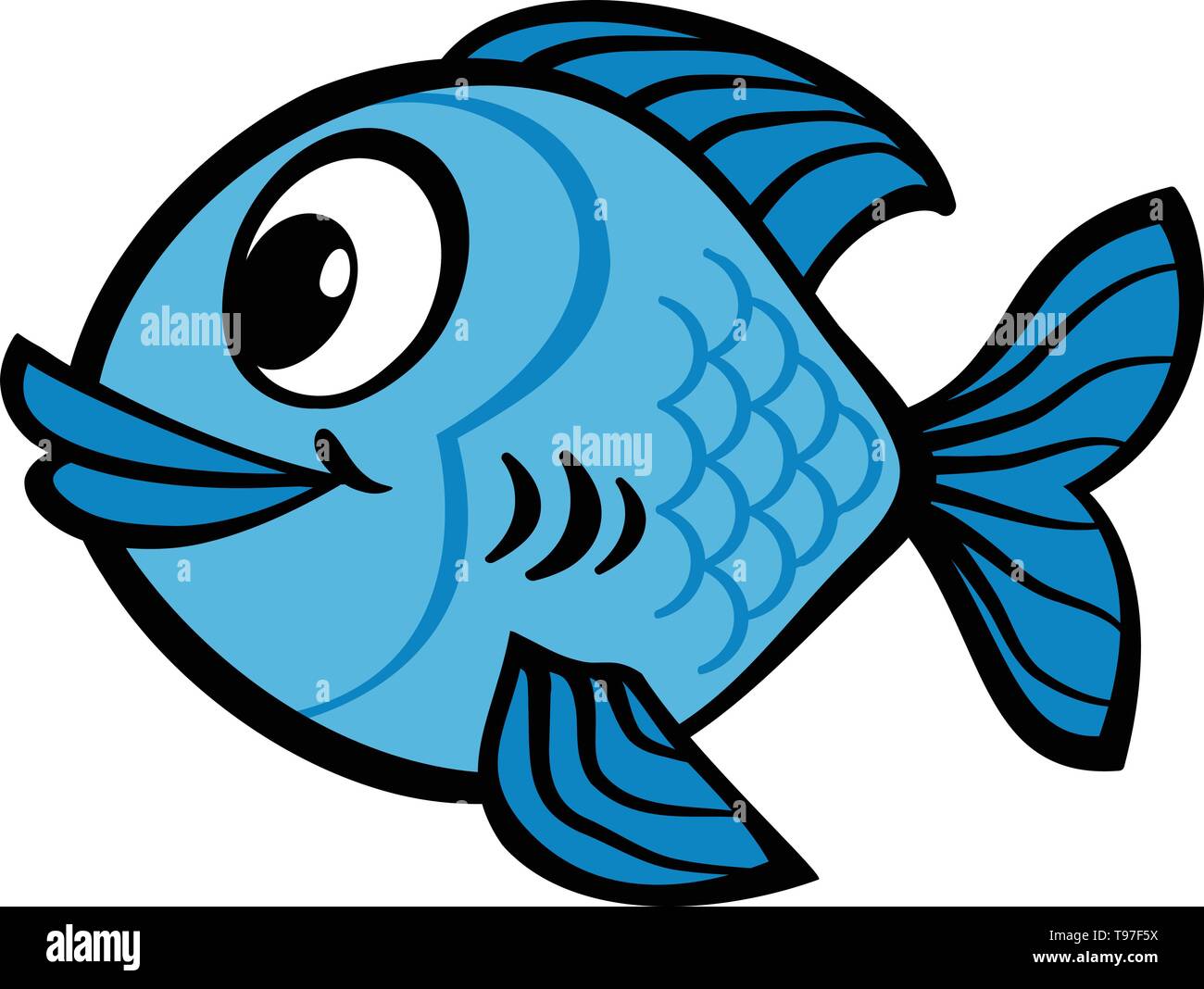 Cute dibujos animados peces amable Imagen Vector de stock - Alamy