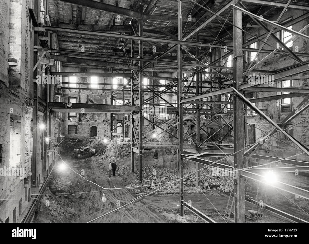Los trabajos de renovación en la Casa Blanca, circa 1950 Foto de stock