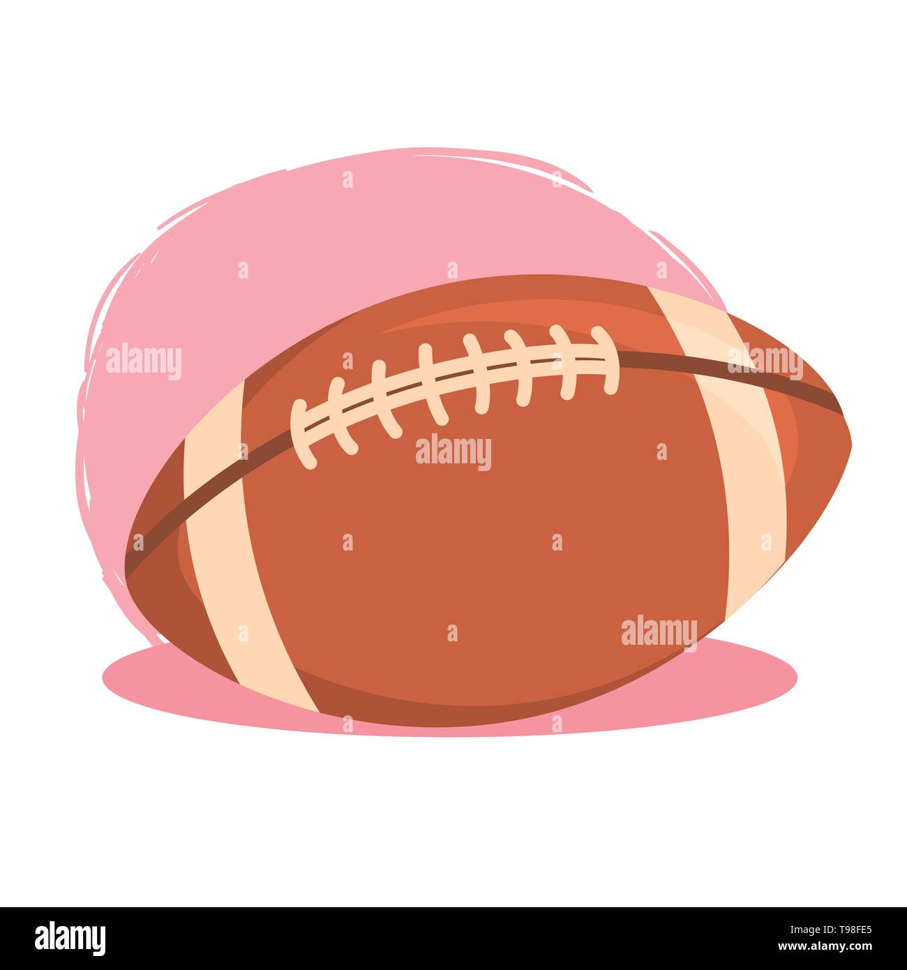 Pelota de Rugby Football Americano aislado sobre fondo blanco rosa ilustración vectorial Ilustración del Vector