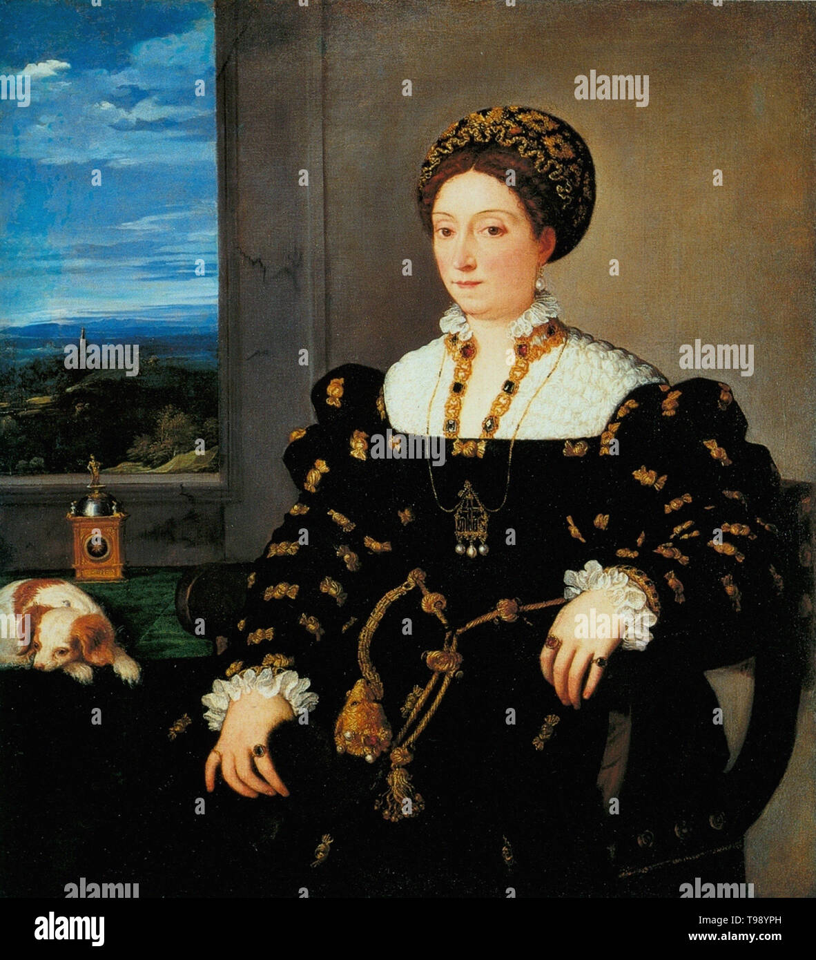 Tiziano Vecelli, Tiziano - Retrato Eleonor Gonzag 1538 Foto de stock