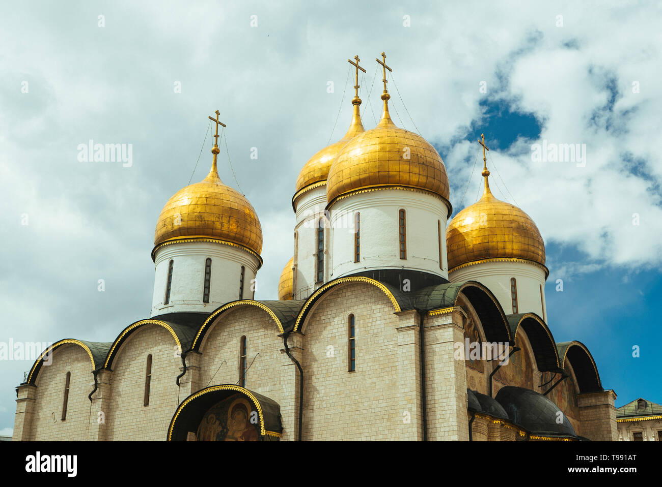 Catedral de la Asunción, el Kremlin, Moscú, Rusia Foto de stock