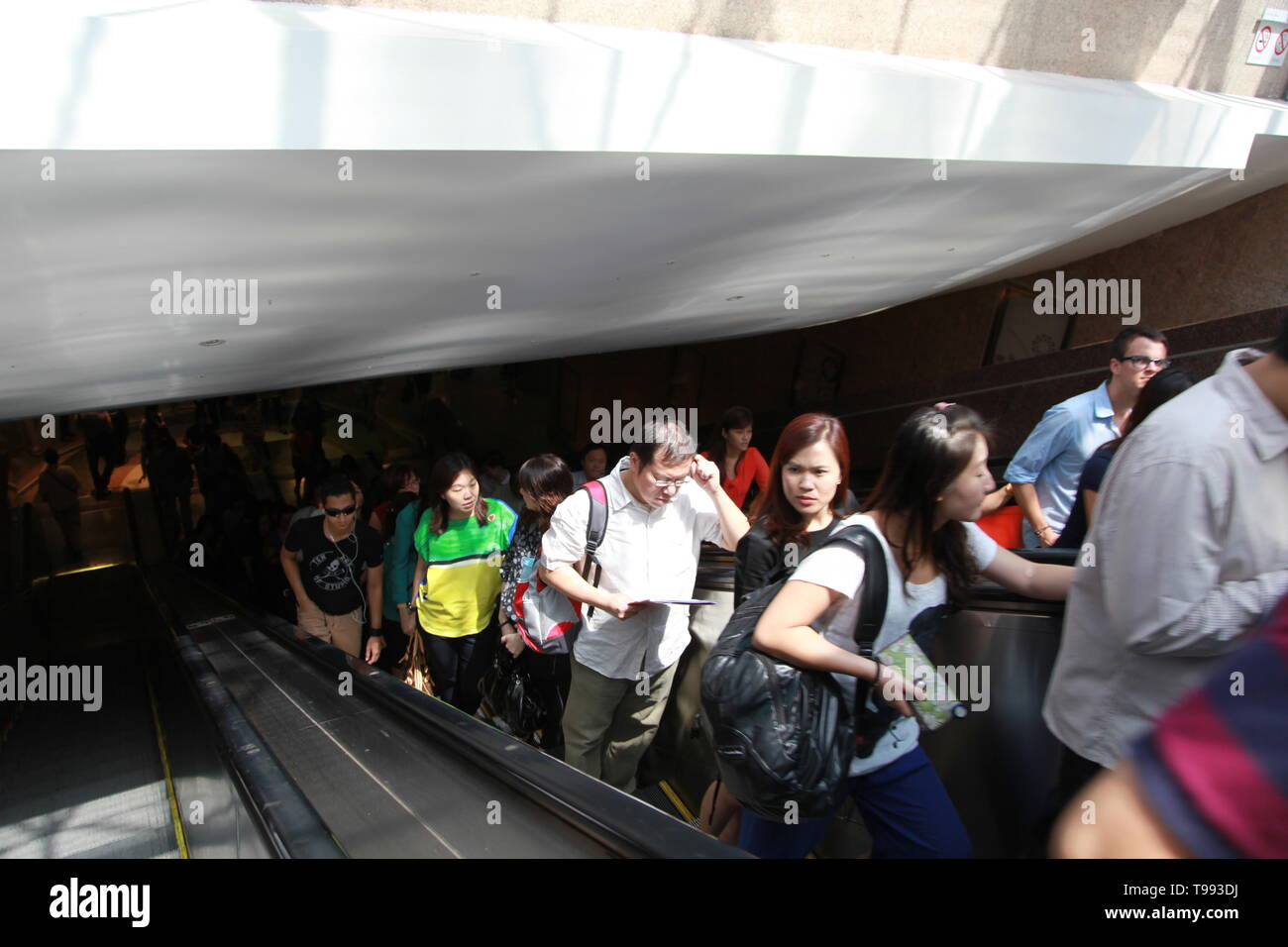 Mass Rapid Transit, el sistema de metro MRT, Singapur Foto de stock