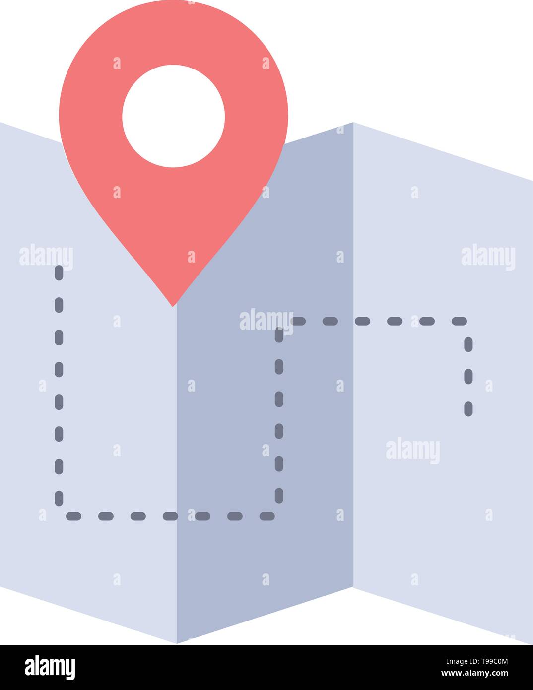 Mapa, Camping, plan, pista, Vector icono Color Plano de ubicación Ilustración del Vector