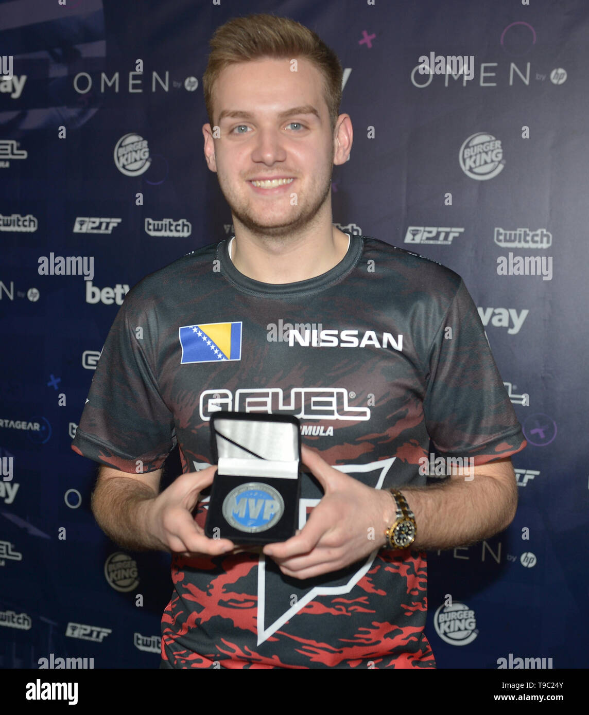 Blast Pro Serie Miami eSport Torneo celebrado en Centro Watsco Featuring:  Nikola "Niko Kovac,' (MVP) Los ganadores team FaZe Clan donde: Coral  Gables, Florida, Estados Unidos Cuándo: 14 Abr 2019 Crédito: Johnny