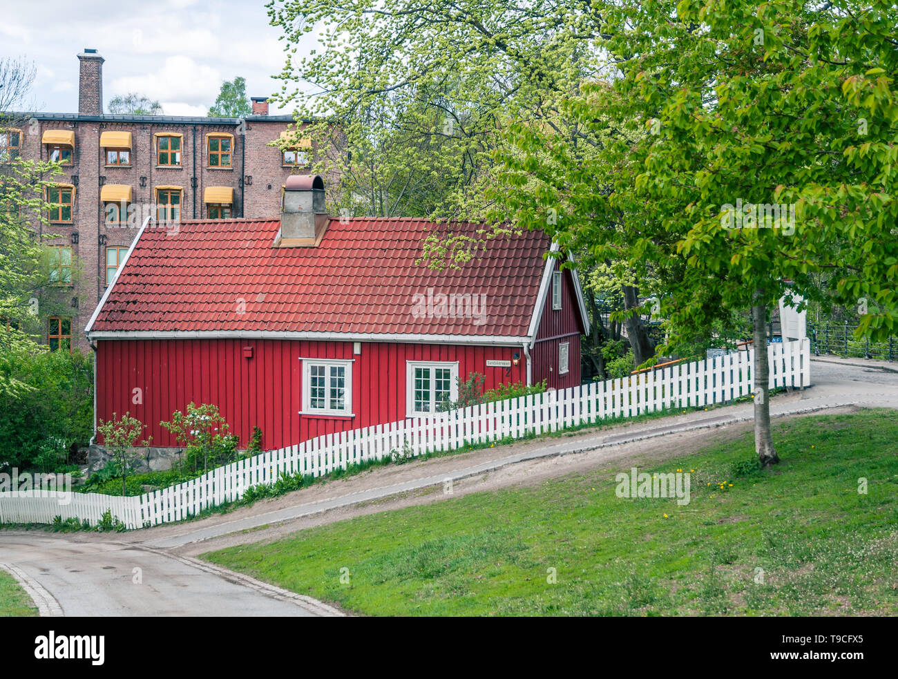 Red House de Oslo, Sandakerveien Foto de stock