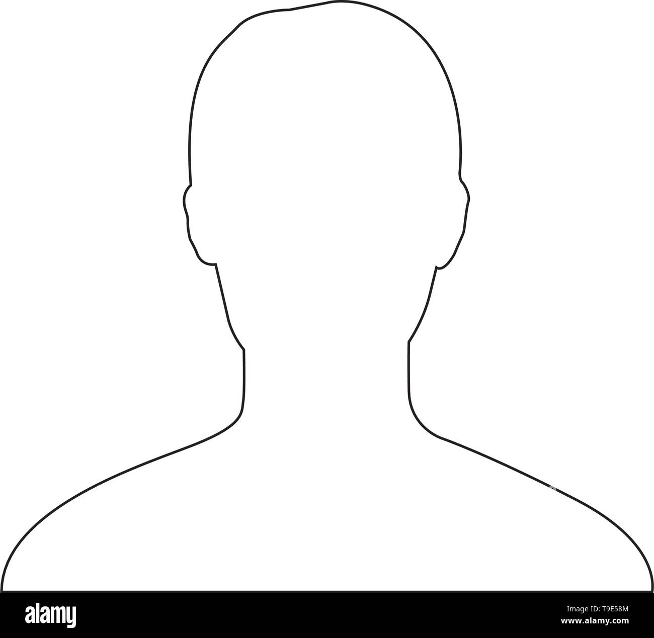 Perfil predeterminado avatar silueta vector en blanco y negro Imagen Vector  de stock - Alamy
