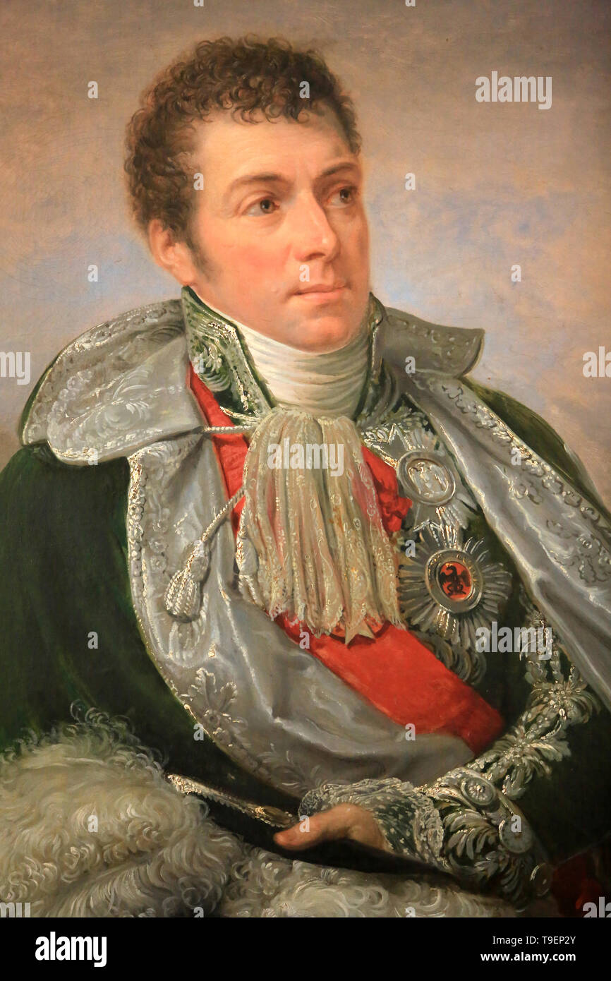 Louis-Alexandre Berthier, príncipe de Neuchâtel et Valangin, príncipe de Wagram. Retrato par Andrea Appiani. 1754-1817. Château de Fontainebleau. Foto de stock