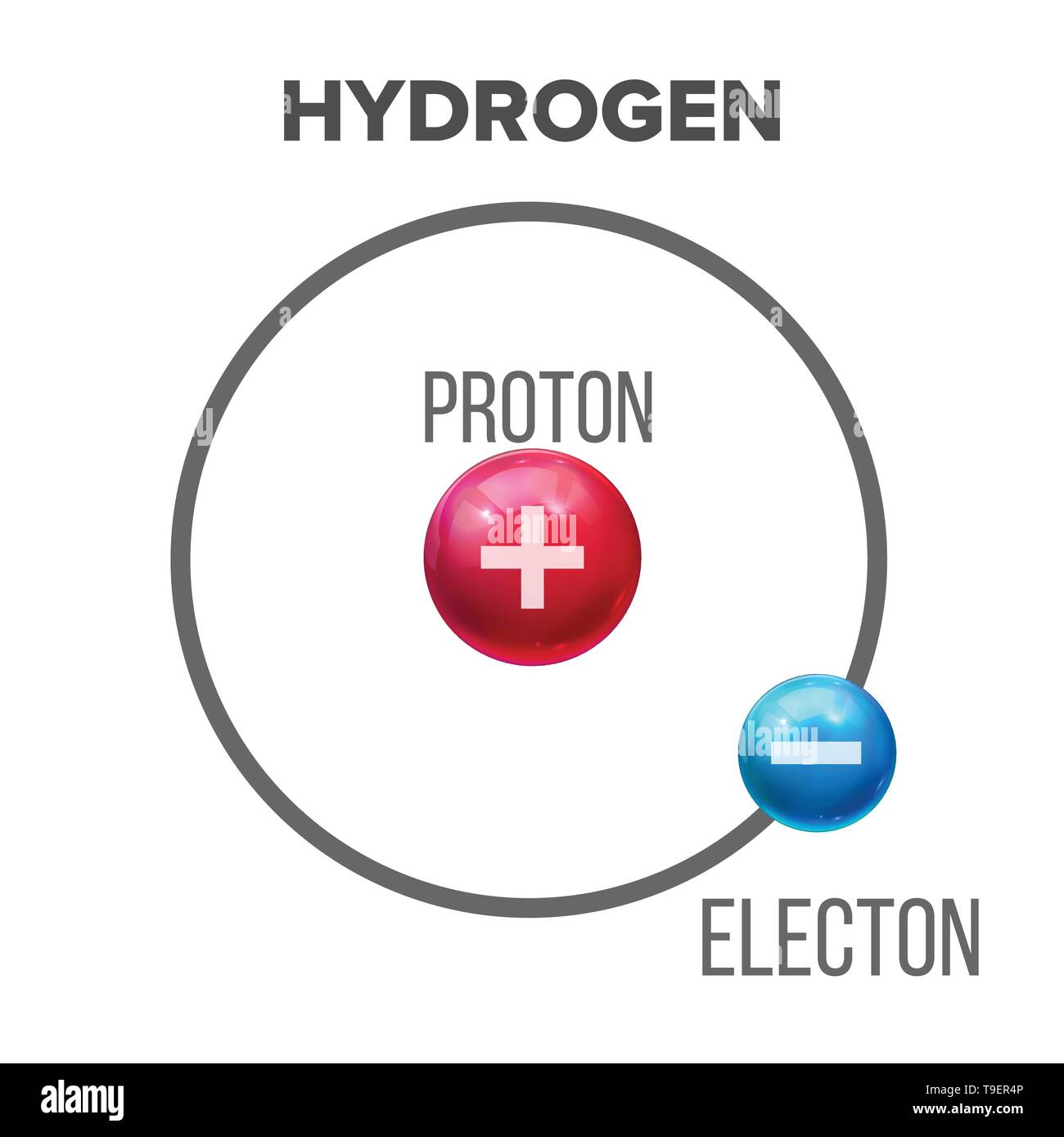 Modelo de Bohr del átomo de hidrógeno científica Vector. Núcleo de la  estructura del átomo se compone de protones y electrones de composición de  diseño de materiales. La física Chemistr Imagen Vector