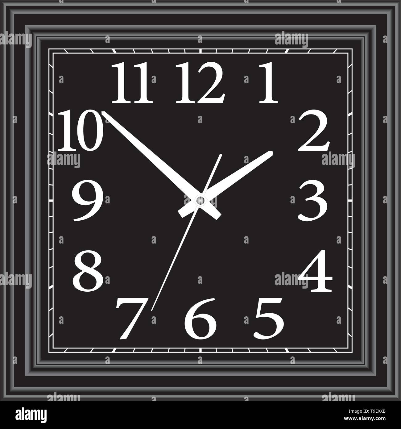 Reloj De Pared Cuadrado Negro En La Decoracion Del Hogar Efecto