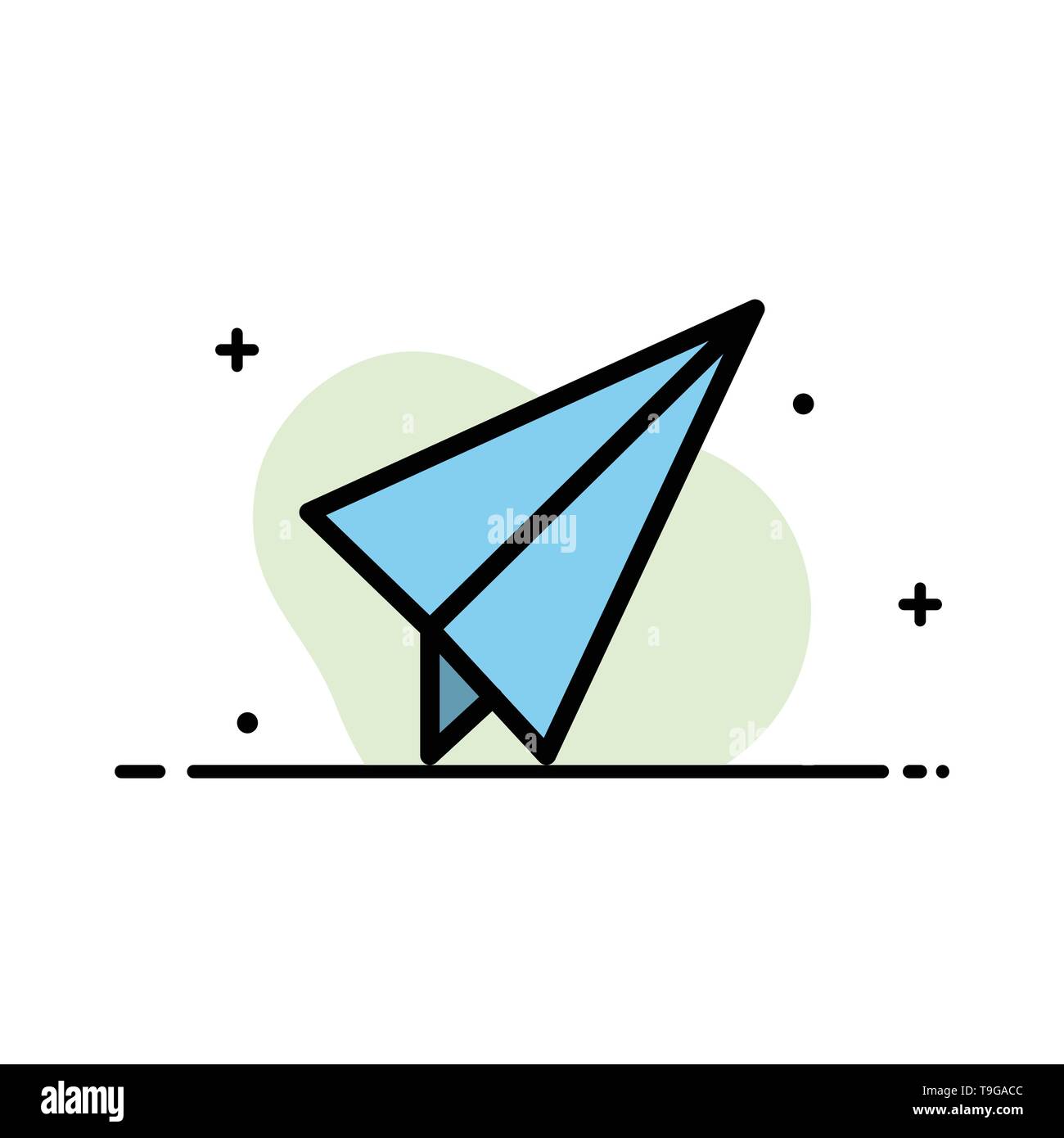 Papel, avión, avión comercial lleno de línea plana Vector Icono Plantilla  de título Imagen Vector de stock - Alamy