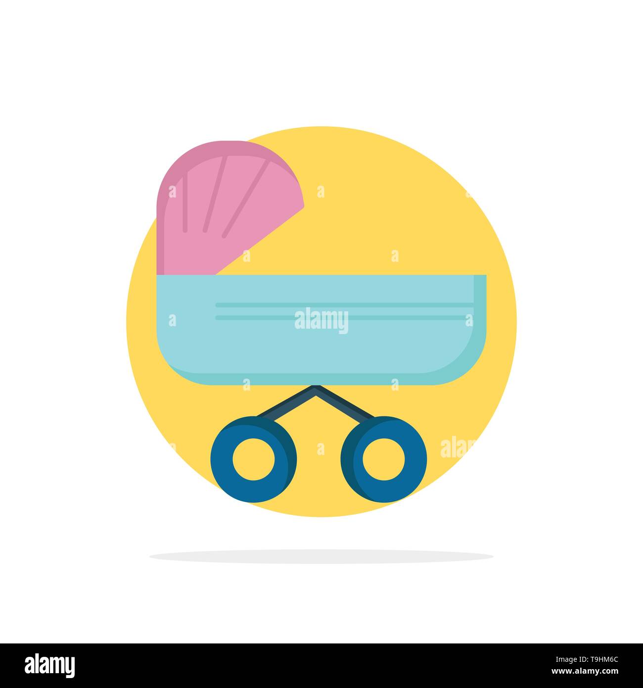 Camilla Bebe Ninos Empujar Cochecito Color Plano Vector Icono Imagen Vector De Stock Alamy
