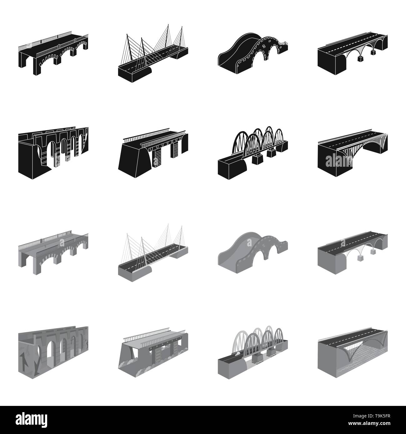 Puente, reubicación, construcción, peatón, montado,ciclismo,tren,prop,cable,costa,históricos,tren,mar,columna,suspendido,arco,río,ladrillo,metal,viejo,showplace,transporte,moderno,campo,bicicleta,long,edificio,carretera,Ferrocarril Conexión,diseño,construir,lado,bridgework,arquitectura,histórica,estructura,cruzando,vista,establecida,vector,icono,ilustración,aislado,collection, elemento gráfico,,signo vectores vectorial , Ilustración del Vector