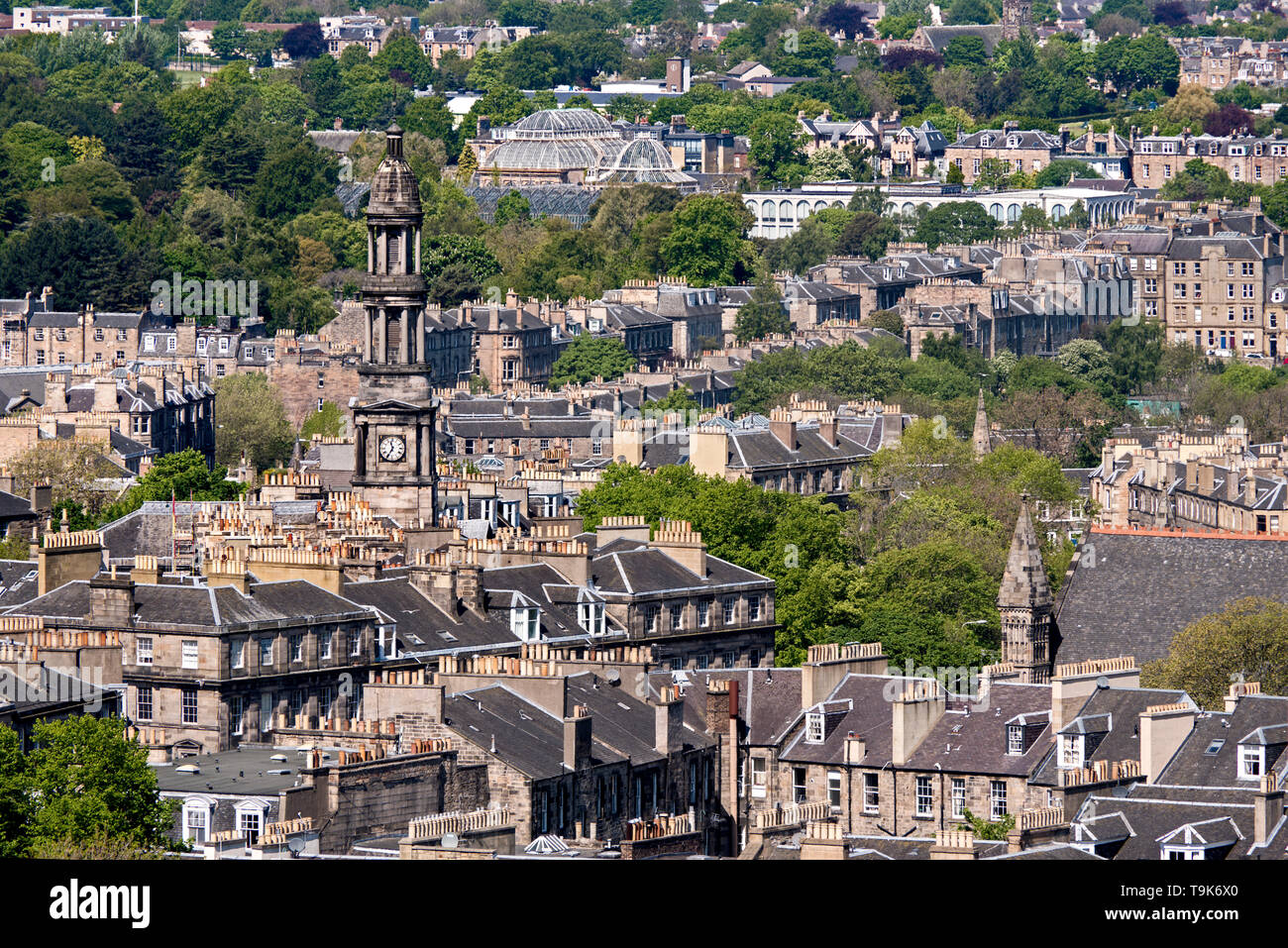 Vista del norte Edimburgo desde Calton Hill, Edimburgo, Escocia, Reino Unido. Foto de stock