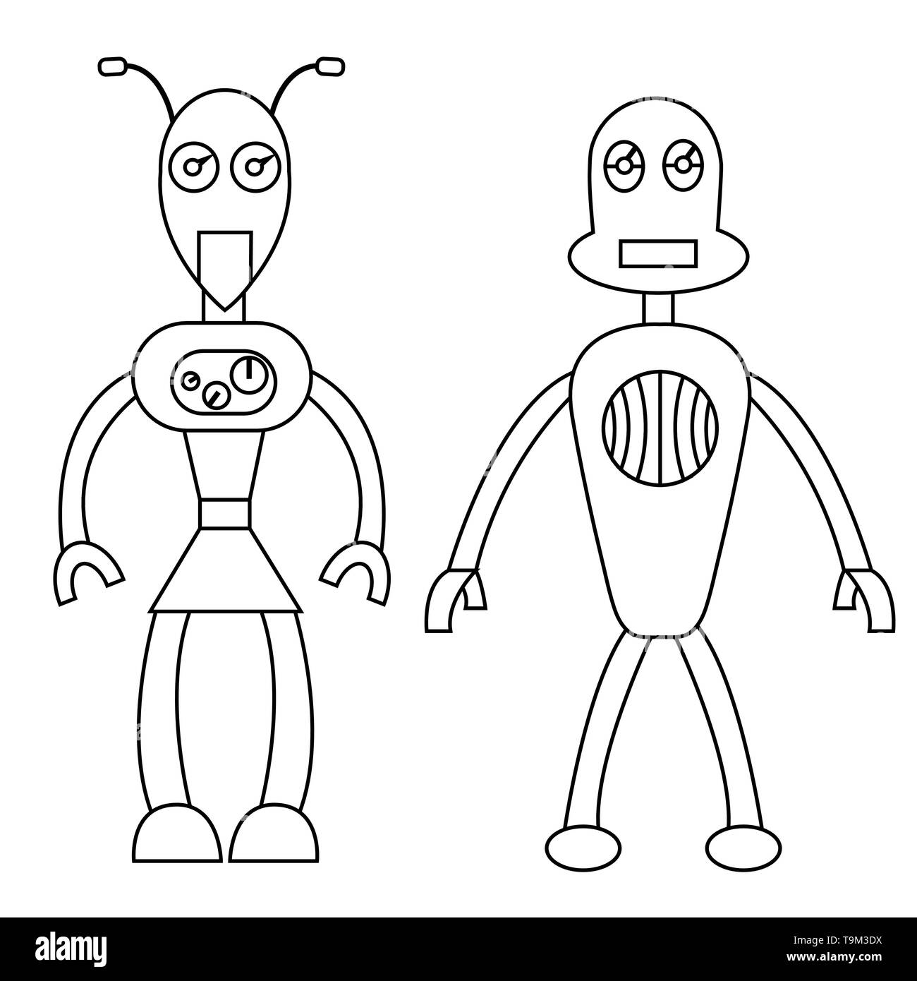 Cartoon female robot illustration fotografías e imágenes de alta resolución  - Alamy