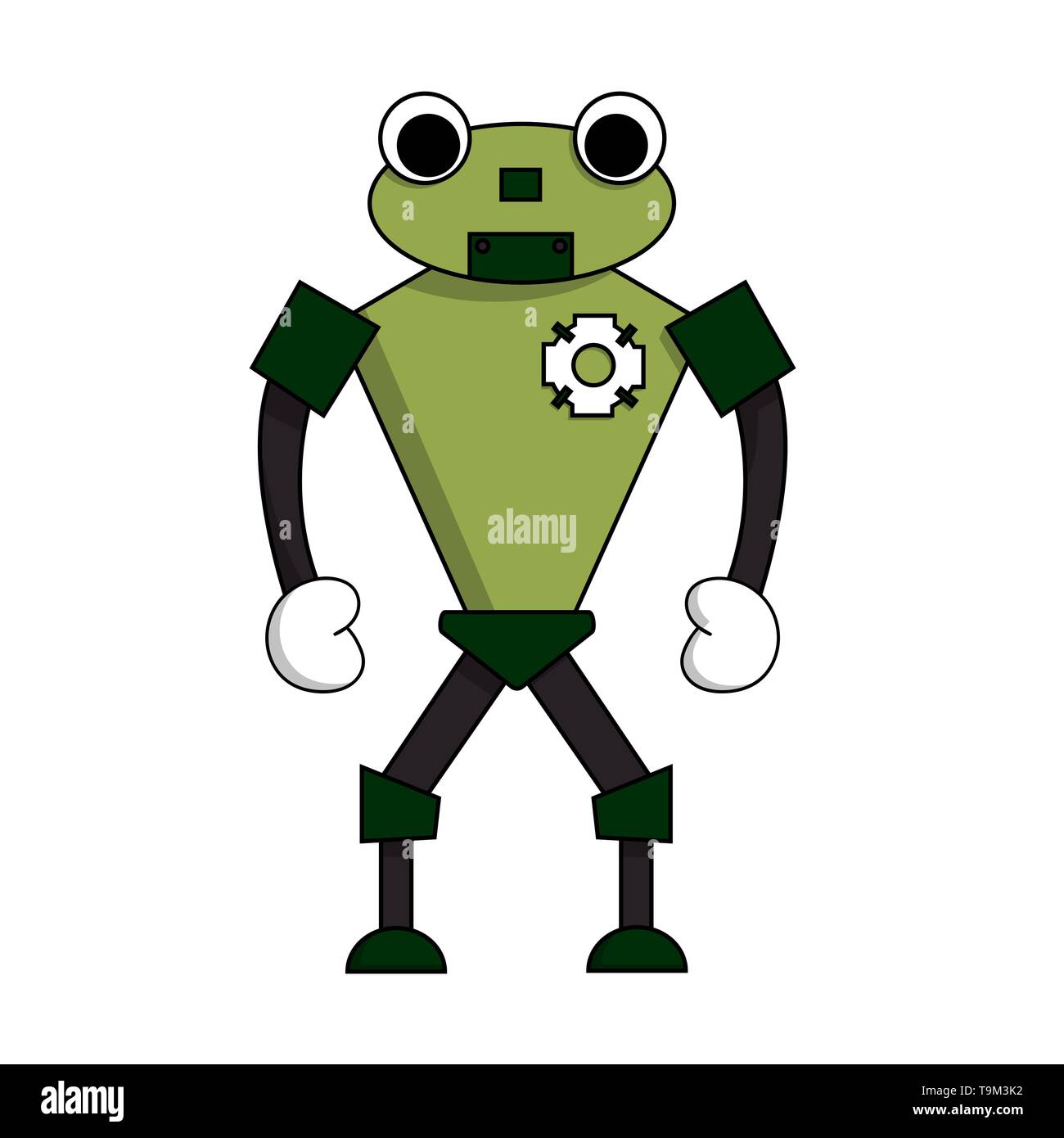 Robot personaje de dibujos animados. Ilustración vectorial de stock aislado Ilustración del Vector