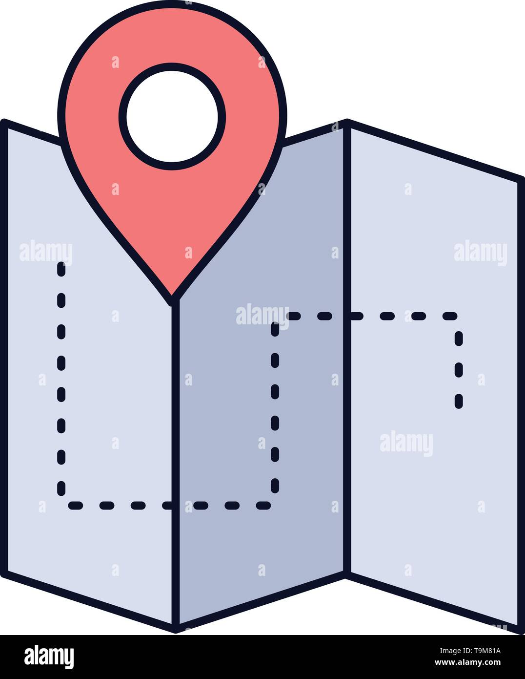 Mapa, Camping, plan, pista, Vector icono Color Plano de ubicación Ilustración del Vector