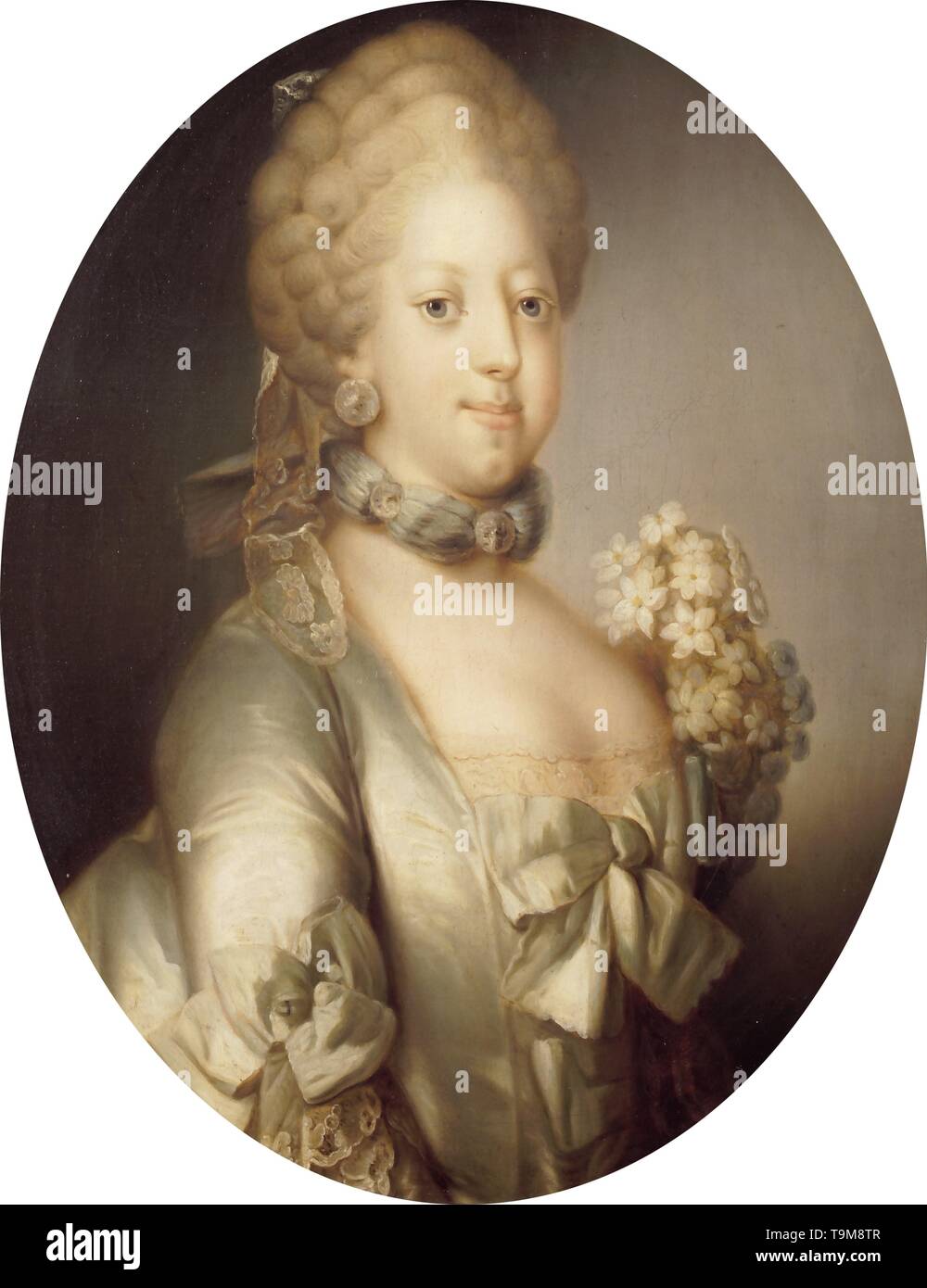 Retrato de Caroline Matilde de Gran Bretaña (1751-1775), Reina de Dinamarca. Museo: Kongernes Samling Rosenborg. Autor: PEDER ALS. Foto de stock