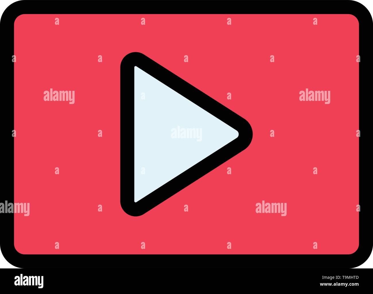 YouTube, reproducir, el reproductor de vídeo, Logotipo de la Empresa  Plantilla. Color plano Imagen Vector de stock - Alamy