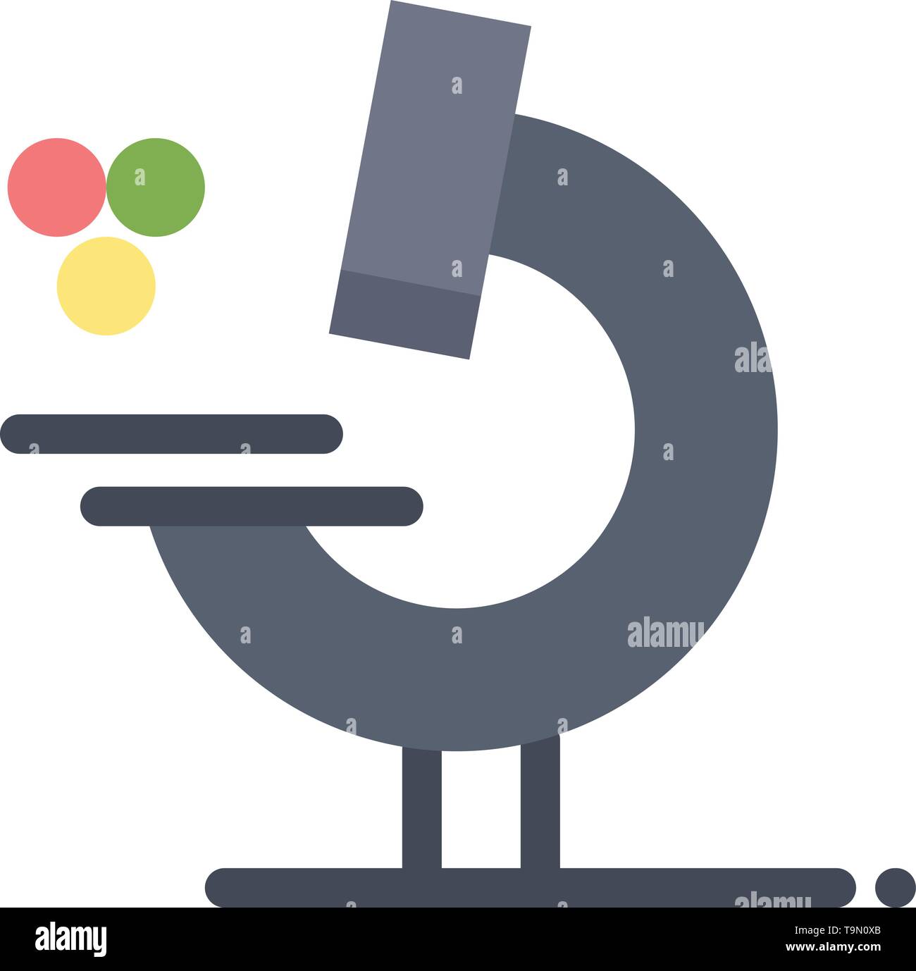 La educación, la Ciencia, el Microscopio icono de color liso. Icono de ...
