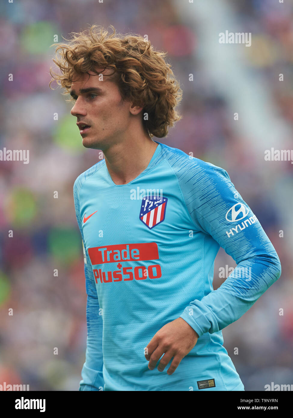 VALENCIA, 18-05-2019. LaLiga 2018/ 2019, de fecha 38. Levante-Atletico.  Antoine Griezmann de Atletico de Madrid Levante-Atletico durante el juego  Fotografía de stock - Alamy