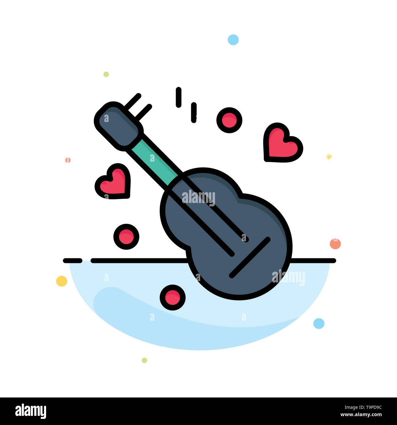 La guitarra, el canto, la música, el amor abstracto Plantilla de iconos de  color liso Imagen Vector de stock - Alamy