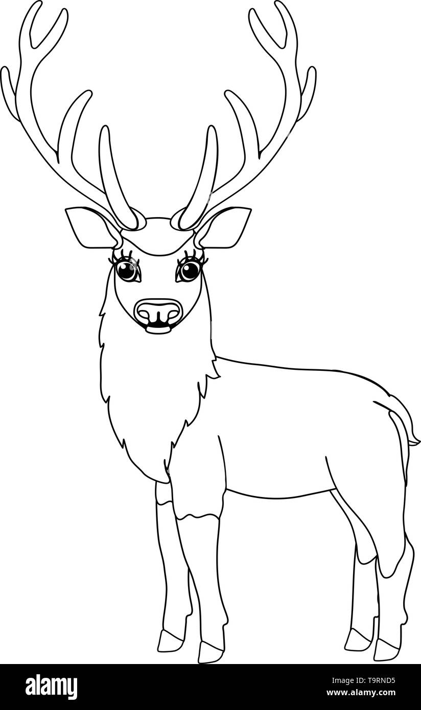 Línea de vector de dibujos animados imágenes prediseñadas de animales con cuernos de ciervo rojo Imagen Vector de stock - Alamy Línea de vector de dibujos animados imágenes prediseñadas de animales con cuernos de ciervo rojo Imagen Vector de stock - Alamy