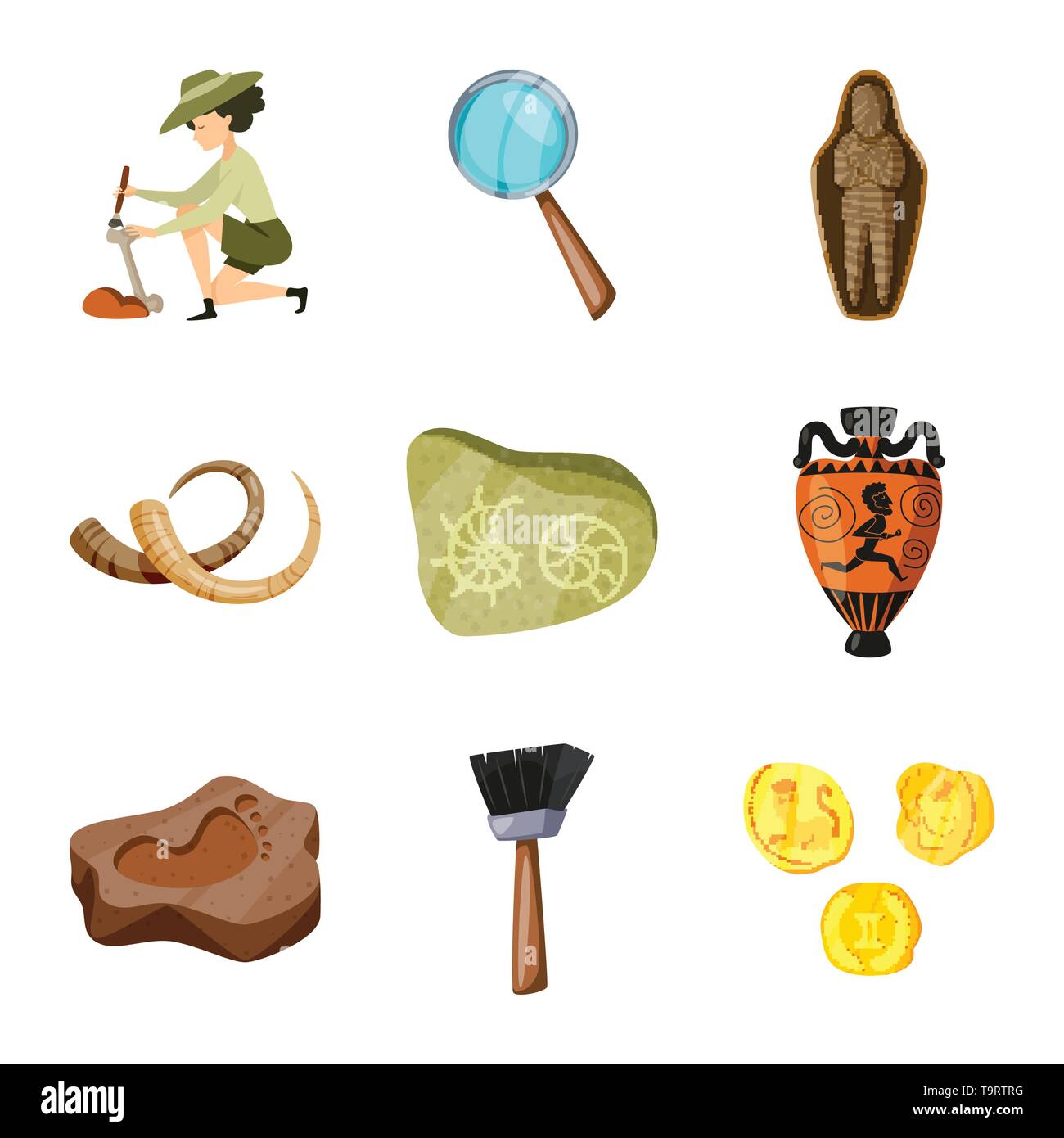 Diseno Vectorial De La Arqueologia Historica Y El Logotipo Conjunto De Arqueologia Y Excavaciones Icono Vectorial De Stock Imagen Vector De Stock Alamy
