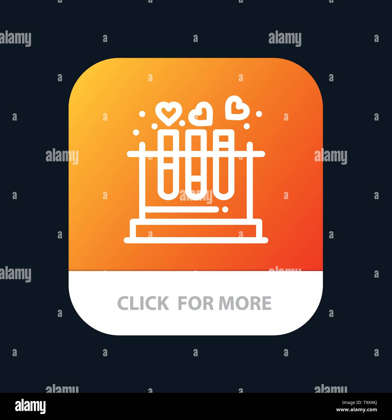 Tubo, Lab, el amor, el corazón, la boda Mobile App botón. Versión de línea  de IOS y Android Imagen Vector de stock - Alamy