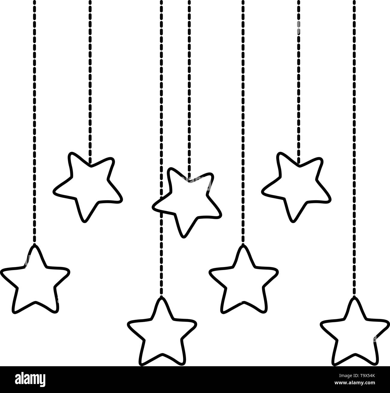 Estrellas icono colgantes cartoon vectorial diseño gráfico Imagen Vector stock - Alamy