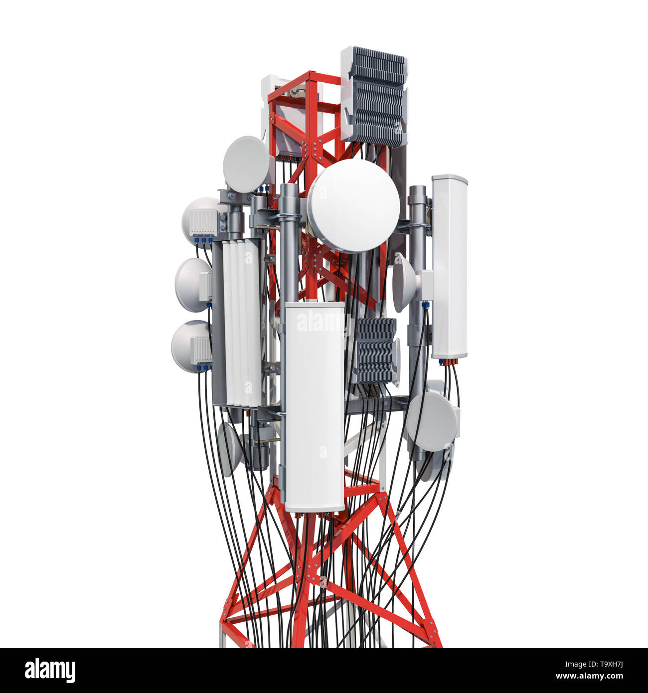 Torre móvil con antenas de telefonía celular, la torre de la antena. 3D  rendering aislado sobre fondo blanco Fotografía de stock - Alamy